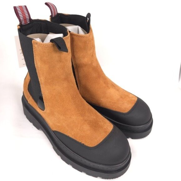 NWB SCOTCH & SODA Aubri Chelsea Boot Leather Suede Cognac Size 39 Women 25751275